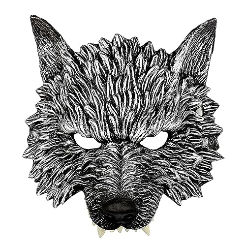 VALICLUD Kostümzubehör Werwolf-maske Werwolf-kostüm Kostümmaske Ankleiden Weißes Maskenkostüm Big Bad Wolf Kostüm Für Erwachsene Maskerademaske Für Männer Dino Augenbinde Pu-schaum Tier 3d von VALICLUD