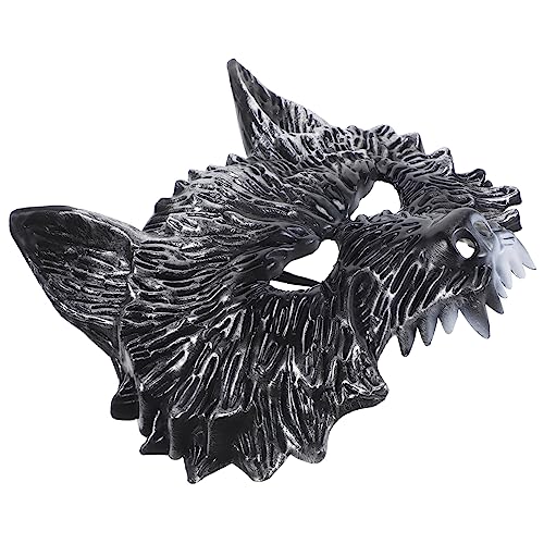 VALICLUD Wolfsmaske Halloween Masken Gruselmaske Kostüm Wolfsmaske Pelzmaske Horror Halloween Werwolf Realistische Halloween 3D Maske LED Gruseliges Tier Silberner Kunststoff von VALICLUD