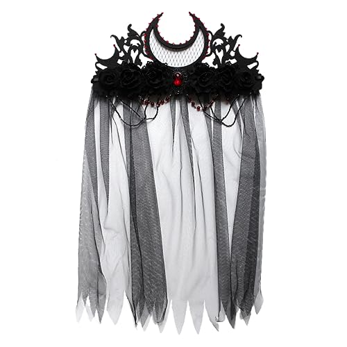 VALICLUD diadema gotico copricapo di fiori per halloween fascia per velo di halloween strega maschera maschere vestiti copricapo di in costume punk ，，，，， von VALICLUD