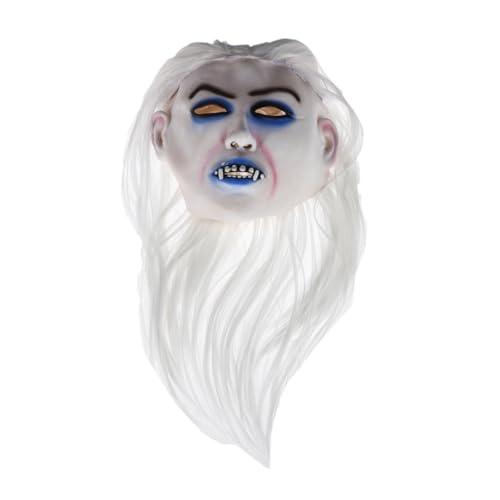 VALICLUD gruselige Halloween-Masken Abschlussball Maske gruselige Masken Horror-Geistermaske weibliche Geistermaske Emulsion weißhaarige von VALICLUD