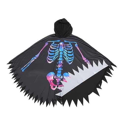 VALICLUD halloween horror halloween grusel halloween costumes streudekor halloween Verkleidung Skelett-Geisterumhang Todesumhang Superheld Kap Halloween-Verzierung Cosplay-Umhang Milchseide von VALICLUD