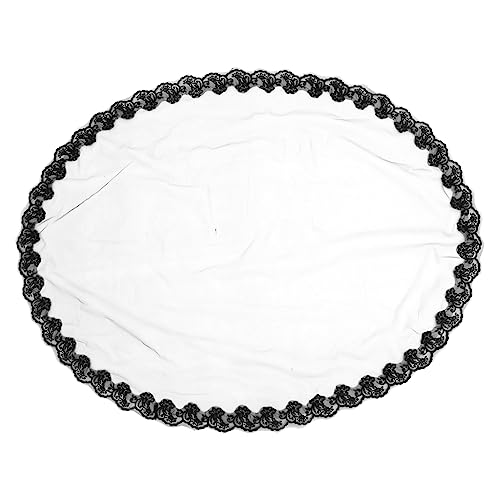 VALICLUD mit Quasten Randbereich Kleid Geisterhochzeitsschleier halloween haarschmuck halloween kopfschmuck Schleier für Bräute Halloween-Hochzeitsschleier für Erwachsene Gittergewebe Black von VALICLUD