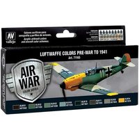 VALLEJO 71165 Farb-Set, Luftwaffe Vorkriegszeit bis 1941, 8 x 17 ml von VALLEJO