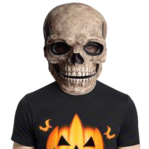 VANEXUAO Gruseliger Totenkopf Vollkopfmaske mit beweglichem Kiefer VANEXUAO Gruseliger Totenkopf Vollkopfmaske mit beweglichem Kiefer von VANEXUAO