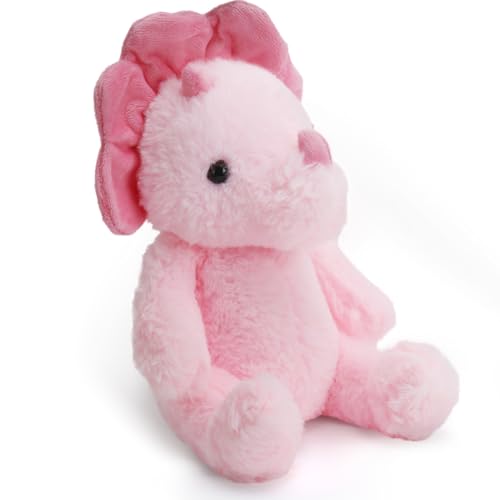 Dinosaurier Plüschtier, Dino Kuscheltier für Kinder, Ostern Geschenke Kinder, Flauschiges Stofftier zum Kuscheln und Spielen, Kuscheltier für Mädchen und Jungen, Waschmaschinenfest(24 CM, Rosa) von VANLINNY