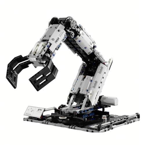 VANLINNY STEM Programmierbarer Multi-Achsen-Roboterarm Bauset mit 1029 Blöcken, 4 Motoren, APP/Fernbedienung für Engineering & Codierung von VANLINNY