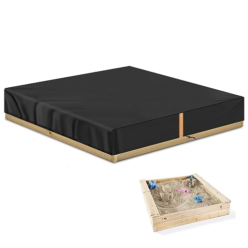 VANSHEIM Abdeckung Sandkasten 200x200x20cm Wetterfeste Sandkastenabdeckung Plane Schutzhülle für Sandkasten Sankastenabdeckung Sandkiste Abdeckungen Gartenpoolabdeckung UV Beständig 420D Oxford Gewebe von VANSHEIM