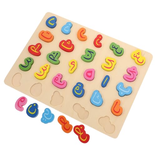 VANZACK 1 Satz Arabisches Alphabet Puzzle Holzpuzzle für Lernspielzeug Praktischen Fähigkeiten und Logischen Denkens Geeignet für Vorschulkinder von VANZACK