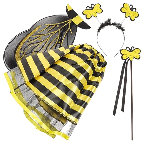 VANZACK 1 Satz Bienenkostüm für Teiliges Kostüm mit Flügeln Haarband Zauberstab Rock für Karneval Cosplay Partys für Festliche Anlässe VANZACK 1 Satz Bienenkostüm für Teiliges Kostüm mit Flügeln Haarband Zauberstab Rock für Karneval Cosplay Partys für Festliche Anlässe von VANZACK