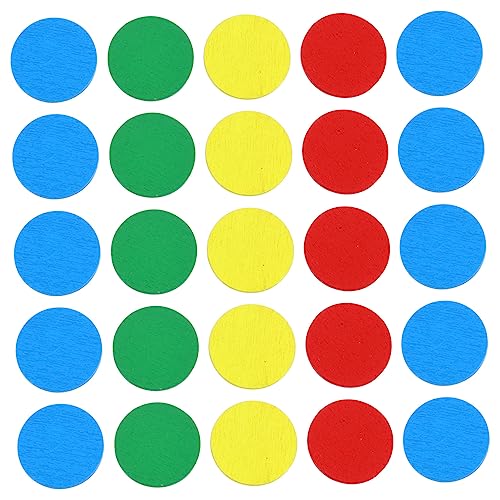VANZACK 1 Satz Buntes Holzspielzeug mit Spielchips Farbenfrohe Runde Holzscheiben für Belohnen und Sortieren für Brettspiele und Lernspiele von VANZACK