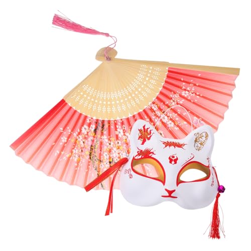 VANZACK 1 Satz Faltbare Fuchsmaske mit Handventilator Teiliges für Karneval Halloween und Cosplay Einzigartiges Design für Festivals und Besondere Anlässe von VANZACK