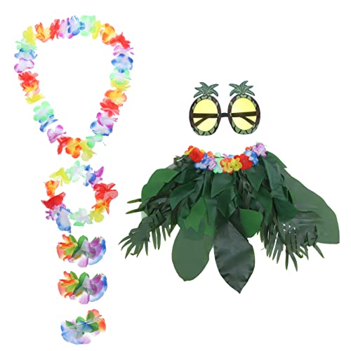 VANZACK 1 Satz Hawaii Party Teiliges Kostümzubehör mit Grünem Blätterrock Ananas Sonnenbrille und Blütenhaarreif für Tropische Luau Partys und Sommerdekorationen VANZACK 1 Satz Hawaii Party Teiliges Kostümzubehör mit Grünem Blätterrock Ananas Sonnenbrille und Blütenhaarreif für Tropische Luau Partys und Sommerdekorationen von VANZACK