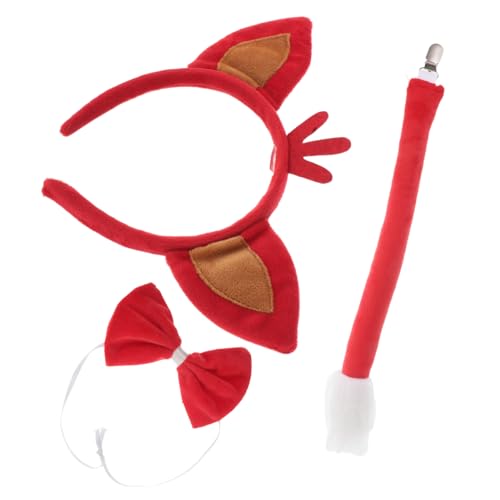 VANZACK 1 Satz Kostümset mit Fuchsohren Fliege für Cosplay Bühnenauftritte Weiches für Halloween Tierkostüme Teiliges Set für Erwachsene VANZACK 1 Satz Kostümset mit Fuchsohren Fliege für Cosplay Bühnenauftritte Weiches für Halloween Tierkostüme Teiliges Set für Erwachsene von VANZACK