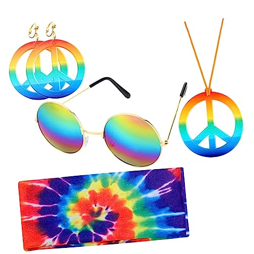 VANZACK 1 Satz Peace Halskette Ohrringe Sonnenbrille Stirnband für Hippie Partys Teiliges für Festlichkeiten Fotorequisiten VANZACK 1 Satz Peace Halskette Ohrringe Sonnenbrille Stirnband für Hippie Partys Teiliges für Festlichkeiten Fotorequisiten von VANZACK