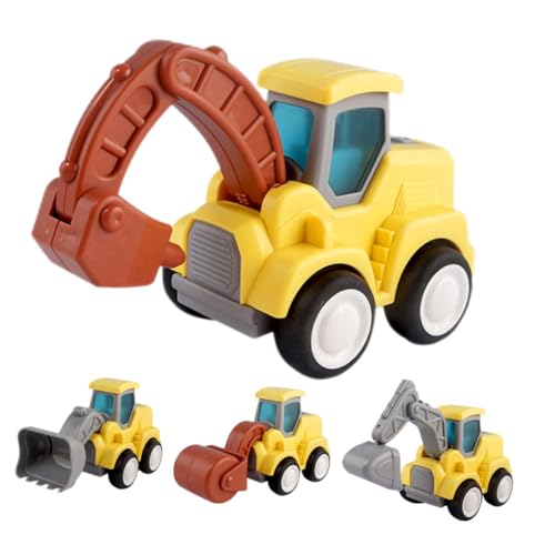 VANZACK 1 Satz Teiliges von Beweglichen Baustellenfahrzeugen für Kleinkinder DIY Baufahrzeuge für Bulldozer Bagger Walze und Bohrmaschine Fördert die Hand Augen Koordination und Kreative von VANZACK