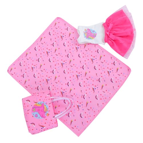 VANZACK 1 Set Girl Doll Kleidung Und Accessoires Set Mit Miniaturpuppen -Outfits Outdoor Essmatte Und Tasche Für Kinderspielzeit von VANZACK