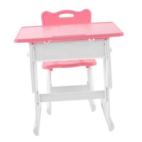 VANZACK 1 Set Puppenhaus-schulbedarf, Miniatur-Schreibtisch Und Stuhlmodell, Mini-klassenzimmermöbel-Set, Kinderspielspielzeug Für Puppenhaus-klassenzimmerzubehör, Rosa VANZACK 1 Set Puppenhaus-schulbedarf, Miniatur-Schreibtisch Und Stuhlmodell, Mini-klassenzimmermöbel-Set, Kinderspielspielzeug Für Puppenhaus-klassenzimmerzubehör, Rosa von VANZACK