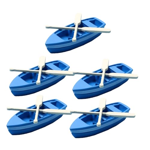 VANZACK 10 Sätze Miniatur Kanus mit Paddeln Umweltfreundliche Holzpüree Modelle Mini Boot Dekoration für Puppenhaus Farbiges Mini Ornament Leicht und Vielseitig für Tischdeko von VANZACK