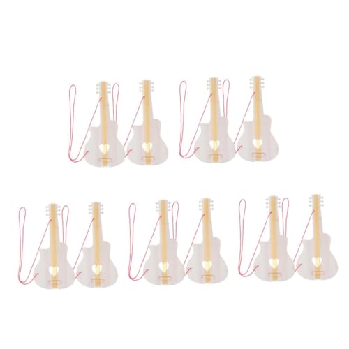 VANZACK 10 Stck. DIY Holzgitarren zum Bemalen für Robuste Handgefertigte Blanko Gitarren Kreativspielzeug für Jungen und Mädchen Fördert Feinmotorik und Künstlerische Fähigkeiten von VANZACK
