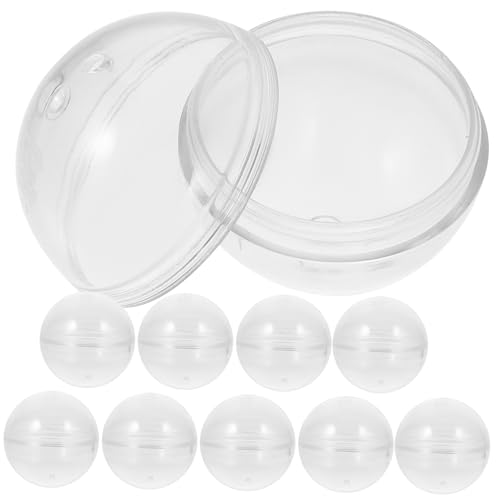 VANZACK 10 Stück Leere Kapseln Transparente Plastik Kugeln für Automaten und DIY Partydekoration Vielseitig Verwendbar für Süßigkeiten und Kleine von VANZACK