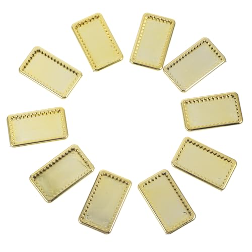 VANZACK 10 Stück Miniatur Teller für Puppenhaus Goldene Dekorationsplatten aus Robustem für DIY und Kreative Spielideen für Mini Häuser und Modelle Geeignet von VANZACK