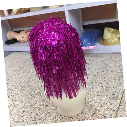 VANZACK 10 Stück Teiliges Bunte Lametta Perücken Kunststoff Glänzend Leichte Kostümperücken für Halloween Karneval Cosplay Party Damen von VANZACK