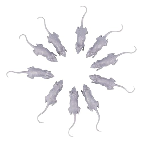 VANZACK 10 Stück Teiliges Halloween Simulation Mouse Gruselige Plastikrattendekoration für Unvergessliche Halloween Partys für Drinnen und Draußen eine Schaurige von VANZACK