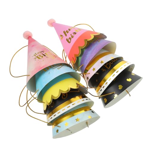 VANZACK 10 Stück Teiliges Kindergeburtstagspartyhüte Bunte Papierkronen mit Haarbällen Leichte Geburtstagshüte für Jungen und Mädchen Partyaccessoire und Fotorequisite VANZACK 10 Stück Teiliges Kindergeburtstagspartyhüte Bunte Papierkronen mit Haarbällen Leichte Geburtstagshüte für Jungen und Mädchen Partyaccessoire und Fotorequisite von VANZACK