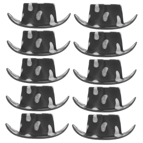 VANZACK 10 Stück Teiliges Mini Cowboy Hüte aus Leichtem Kunststoff Stabile Mini Western Hüte für Puppendekoration Bastelprojekte und Partyzubehör Modisch und Vielseitig für Puppen und von VANZACK