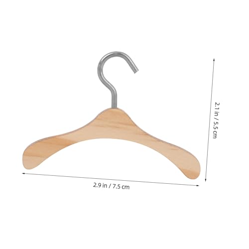 VANZACK 10 Stück Teiliges Mini Holzkleiderbügel für Puppenkleidung Stabiles Design ohne Grate Platzsparend zur Aufbewahrung und Organisation von Puppenkleidern von VANZACK
