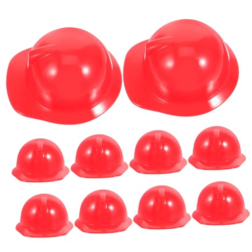 VANZACK 10 Stück Teiliges Mini Spielzeughelm Puppen Helm Kopfschutz in Leuchtendem Rot Realistische Miniatur Helmmodelle für Puppendekoration DIY Zubehör für BAU themenparty und VANZACK 10 Stück Teiliges Mini Spielzeughelm Puppen Helm Kopfschutz in Leuchtendem Rot Realistische Miniatur Helmmodelle für Puppendekoration DIY Zubehör für BAU themenparty und von VANZACK