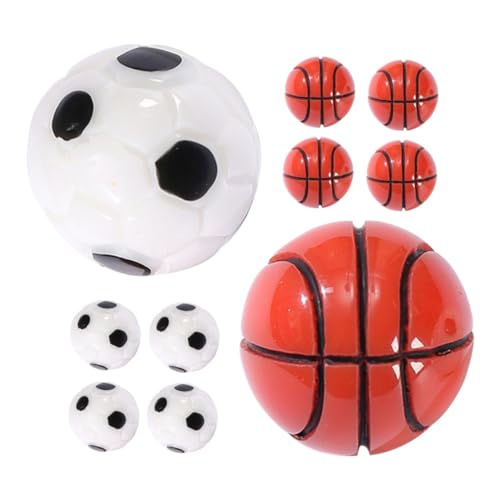 VANZACK 10 Stück Teiliges Mini aus Resin Fußball und Basketball Miniaturen Kleine Dekorative Puppenhaus Accessoires Detailreiche DIY Ornamente für Schreibtisch und Miniaturlandschaften von VANZACK