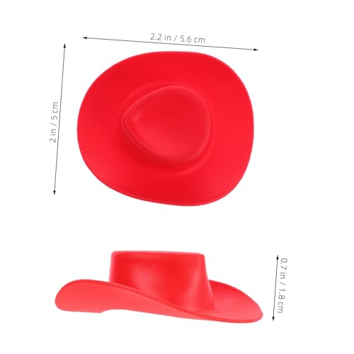 VANZACK 10 Stück Teiliges Miniatur Cowboyhüte aus Kunststoff Kleine Puppenhüte für Puppenhaus Zubehör Leichte Dekorative Hüte für DIY Bastelprojekte und Partydekorationen von VANZACK