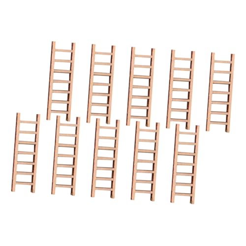 VANZACK 10 Stück Teiliges Miniatur Holzleiter Dekorative Holzdeko für Mikro Landschaft Feengarten Bonsai Puppenhaus Zubehör Farbenfrohe Mini Leiter für Kreative Bastel Hausdekoration von VANZACK