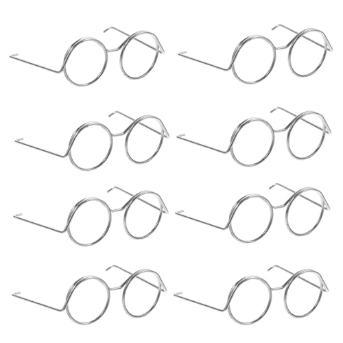 VANZACK 10 Stück Teiliges Miniatur Puppenbrillen aus Robustem Metall Leichte Lustige Winzige Brillen ohne Gläser als Niedliches Puppen zubehör für Kreativität und Puppenmode von VANZACK