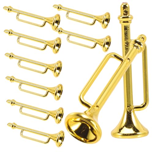 VANZACK 10 Stück Teiliges Miniatur Trompeten Modell Musikinstrument für Puppenhaus Dekoration DIY Zubehör Foto Requisite für Kreative Mini Musikinstrumente VANZACK 10 Stück Teiliges Miniatur Trompeten Modell Musikinstrument für Puppenhaus Dekoration DIY Zubehör Foto Requisite für Kreative Mini Musikinstrumente von VANZACK