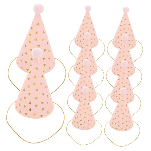 VANZACK 10 Stück Teiliges Partyhüte mit Pompom Glitzerndes Geburtstagszubehör für Erwachsene Modische Glänzende Kegelhüte in Rosa für Geburtstagsfeiern und Festlichkeiten VANZACK 10 Stück Teiliges Partyhüte mit Pompom Glitzerndes Geburtstagszubehör für Erwachsene Modische Glänzende Kegelhüte in Rosa für Geburtstagsfeiern und Festlichkeiten von VANZACK