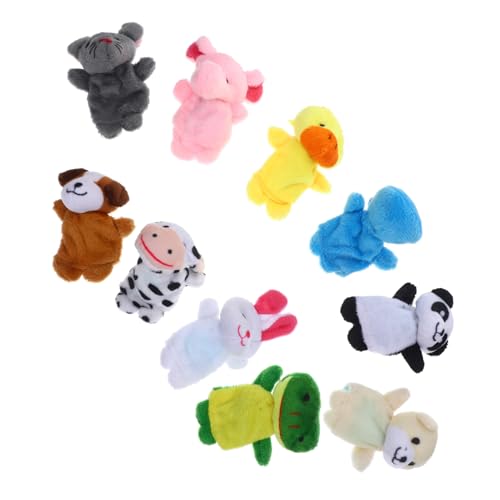 VANZACK 10 Stück Teiliges Plüsch fingerpuppen Cartoon Tiere Weiche für Kleinkinder Pädagogisches Sensorisches Lernspiel für Kreative Kinderaktivitäten von VANZACK