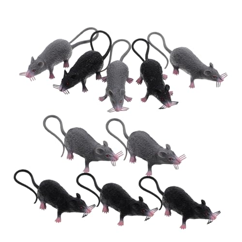VANZACK 10 Stück Teiliges Realistische Fake Ratten Halloween Deko Mäuse Streichspielzeug Gruselige Requisiten für Halloween Party Streiche und Überraschungen VANZACK 10 Stück Teiliges Realistische Fake Ratten Halloween Deko Mäuse Streichspielzeug Gruselige Requisiten für Halloween Party Streiche und Überraschungen von VANZACK