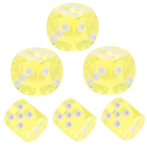 VANZACK 10 Stück Teiliges Transparente Acryl Würfel mit Seiten Runde Ecken Robuste Spielwürfel für Erwachsene Vielseitig Einsetzbar für Brettspiele Party und Unterricht Farblich Sortiert von VANZACK