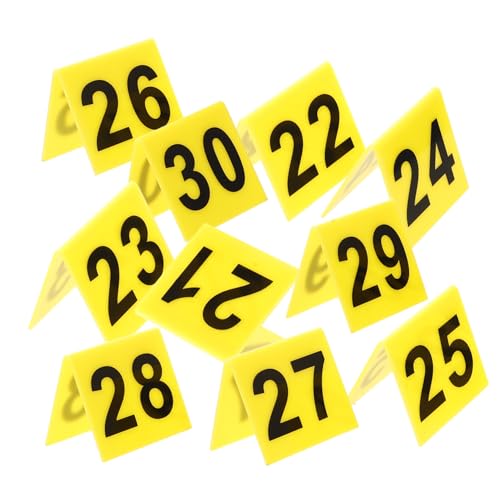 VANZACK 10 Teiliges Acryl Tischnummernmarker Dreieckige Beweismarker Zahlen Stabile Kriminalmarkierung für Detektivspiele und Partydekoration Praktische und Sichere Tischaufsteller von VANZACK