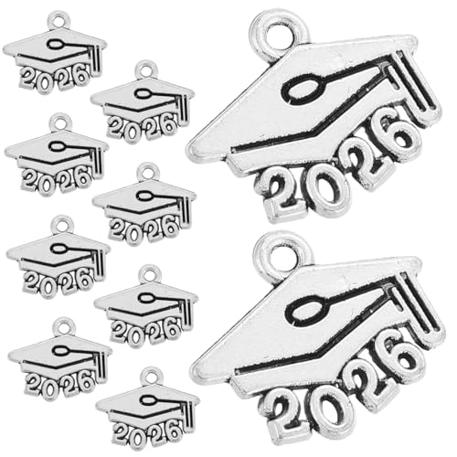VANZACK 100 Pcs Legierte Abschlusskappe Anhänger DIY Mini Quaste Charms 2026 Abschlussschlüsselungsanhänger Graduierung Cap Halskette Charme Für Abschlussfabrik Graduierung Party von VANZACK