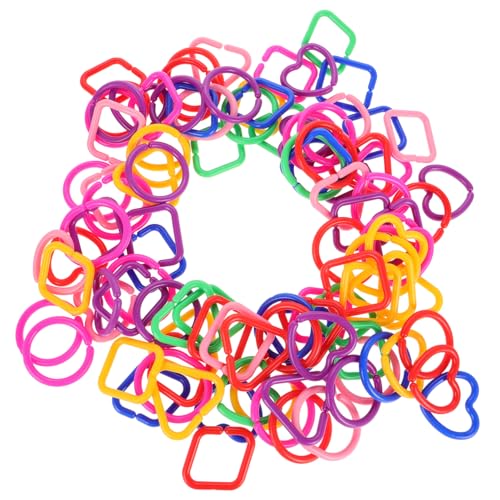 VANZACK 100 Stück Geometrische Kunststoff Ringe für Lernspielzeug für Zuhause und Kindergarten Motorikspielzeug Kreativität und Beobachtungsfähigkeiten von VANZACK