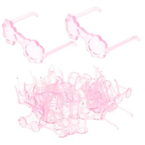 VANZACK 100 Stück Mini Puppenbrillen Transparent Kunststoff Kreative Puppen Sonnenbrillen für Dekoration DIY Bastelprojekte Zubehör für Puppenhaus und Puppenbekleidung von VANZACK