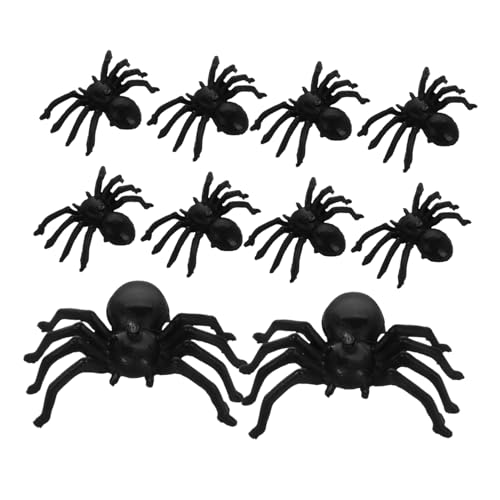 VANZACK 100 Stück Teiliges Mini Kunststoffspinnen Realistische Schwarze Halloween Deko Leichte Gruselige Spinnen für Partystreiche und Schaurige Halloween Atmosphäre von VANZACK