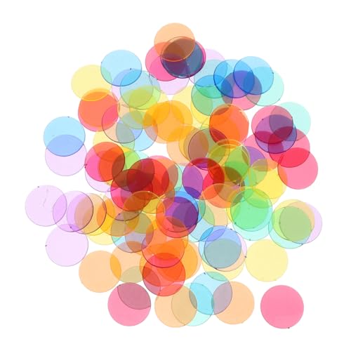 VANZACK 100 Stück Transparente Bingo Chips Bunte Kunststoff Zählmarker für Spiele Mathe Lernhilfen und Kinderbelohnungen für Bingo Partys und Unterricht von VANZACK