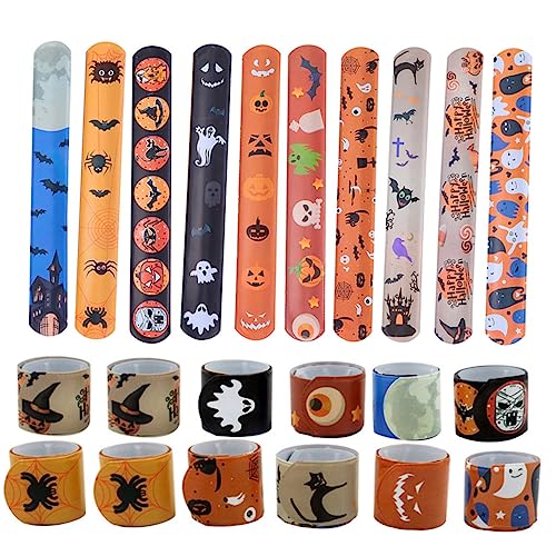 VANZACK 100Stücke Halloween Slap Armbänder für Zufällige Muster Party für Halloween Feiern Langlebig und Sicher für Altersgruppen von VANZACK