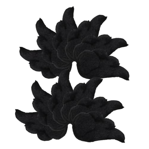 VANZACK 10Paare Kleine Schwarze Engelsflügel Aus Handgefertigte Flügelflicken Zum Selbermachen Abnehmbare Deko Für Puppen Ornamente Und Kreative Bastelprojekte von VANZACK