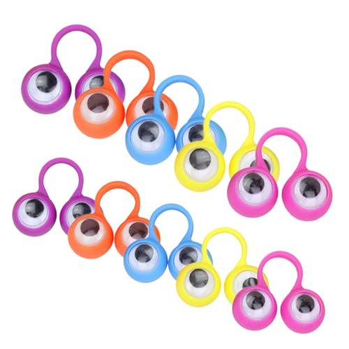 VANZACK 10Stücke Augen Fingerpuppen Kreative Augapfelringe Für Verschleißfestes Fingerspielzeug Zufälligen Farben Partyspielzeug Für Fidget von VANZACK