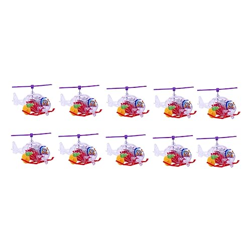 VANZACK 10 Stück Kunststoff Hubschrauber Spielzeug für Kinder Aufziehspielzeug mit Realistischem Flugmechanismus Lustiges Uhrwerkspielzeug für Jungen und Mädchen für Partys und Dekoration von VANZACK